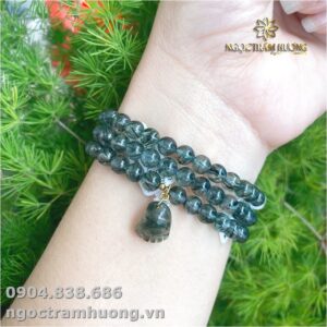 Chuỗi thạch anh tóc xanh 6 li tự nhiên