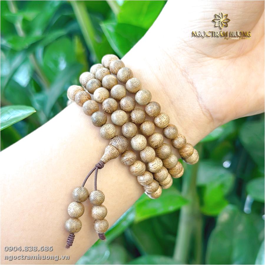 Chuỗi trầm banh Campuchia 7 li 108 hạt tự nhiên – Tịnh Agarwood