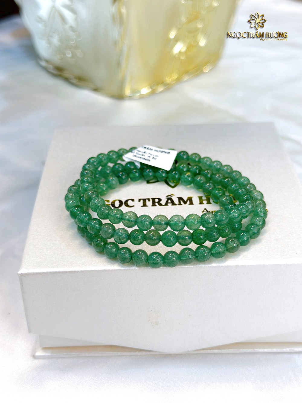 Chuỗi thạch anh dâu xanh 5 li tự nhiên