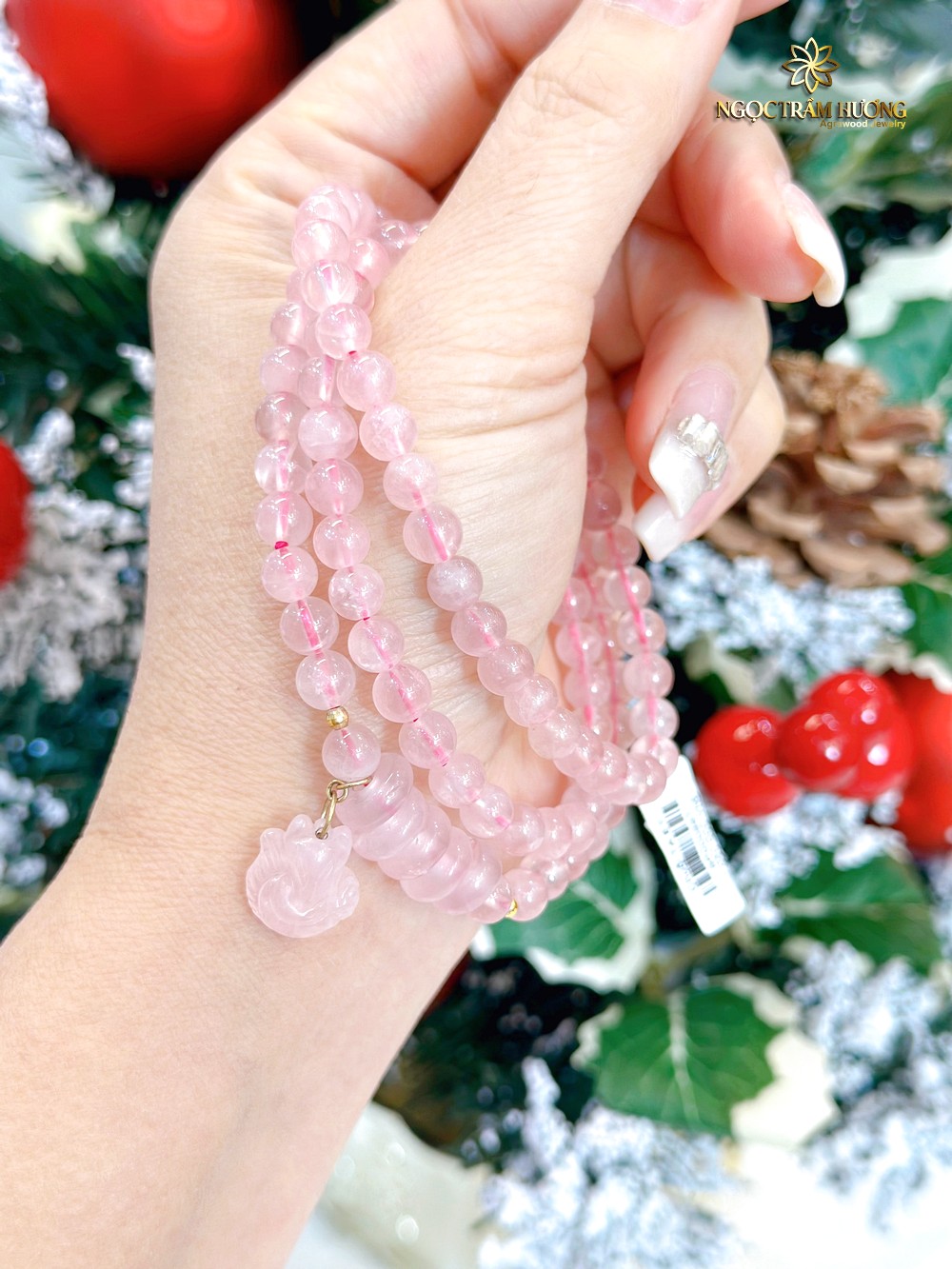 Chuỗi thạch anh hồng 6 li
