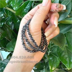 Chuỗi thạch anh tóc đen 5li – Tịnh Agarwood