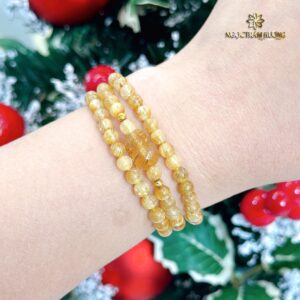 Chuỗi thạch anh tóc vàng 5 li tự nhiên