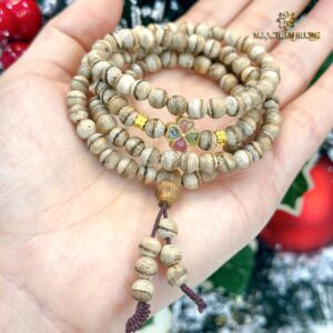 Chuỗi trầm Tốc Bông 6li 108 hạt tự nhiên mix charm