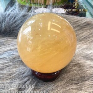 Quả cầu đá Thạch anh vàng Phong thủy