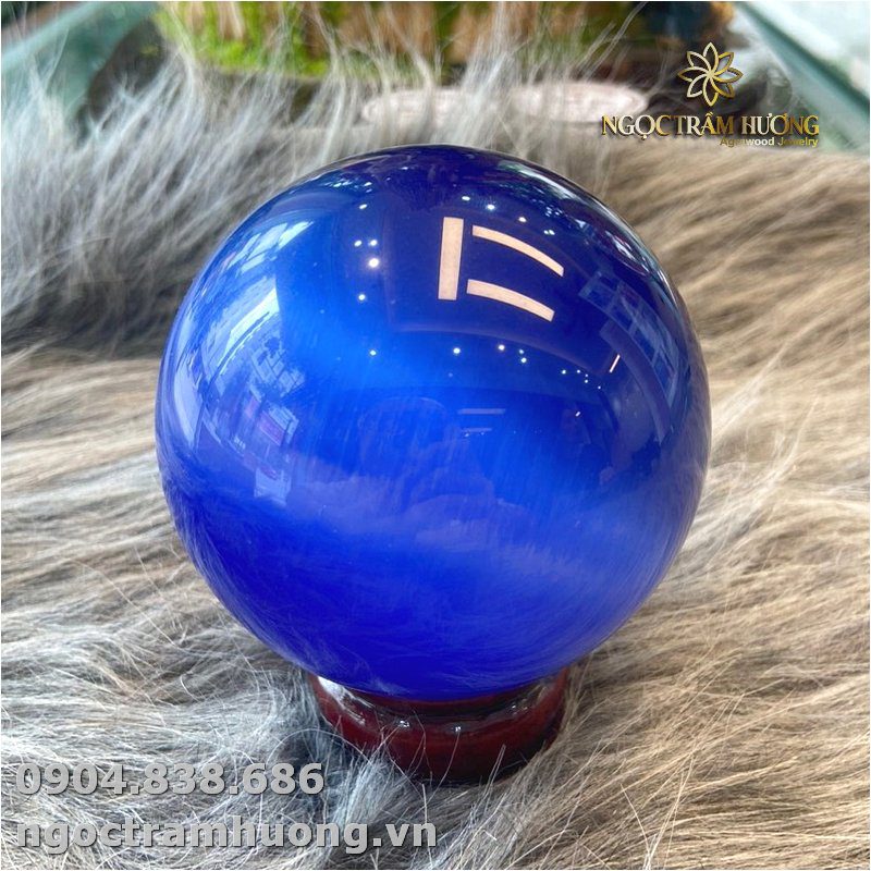 Quả cầu đá xanh phong thủy (loại bé)