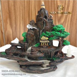 Thác khói tiểu cảnh bằng gốm Bát Tràng