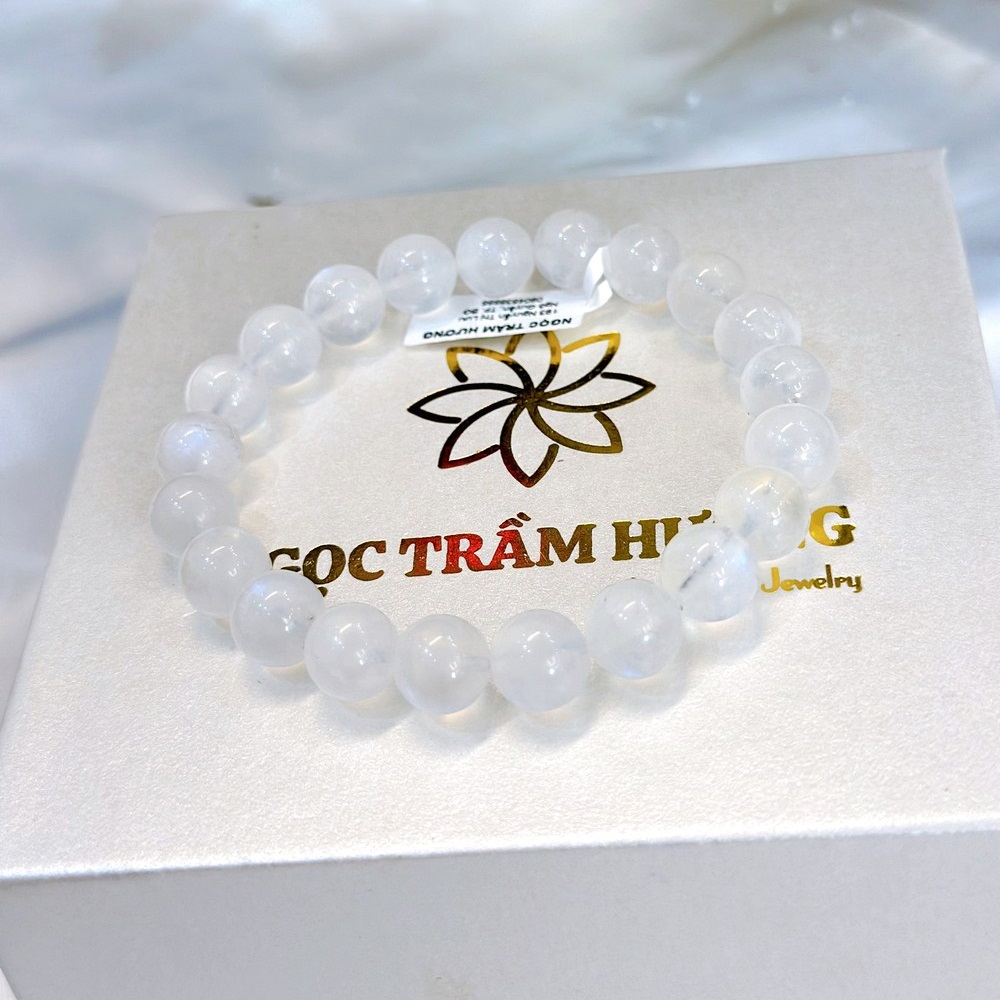 Vòng đeo tay đá mặt trăng 10 li tự nhiên