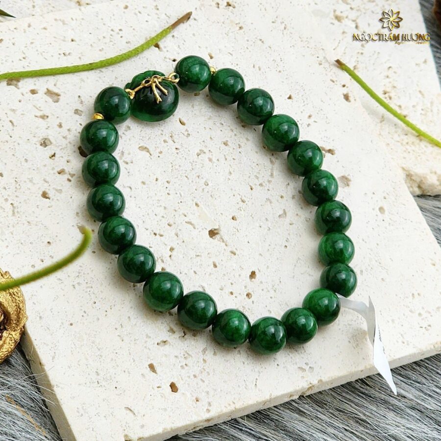 Vòng tay Ngọc sơn thủy mix túi tiền