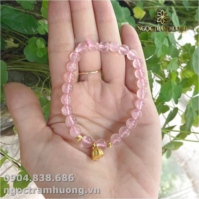 Vòng tay đá Thạch anh hồng 7 li 