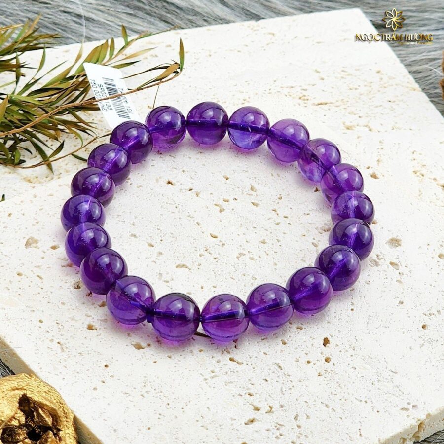 Vòng tay đá Thạch anh tím 10li – Tịnh Agarwood