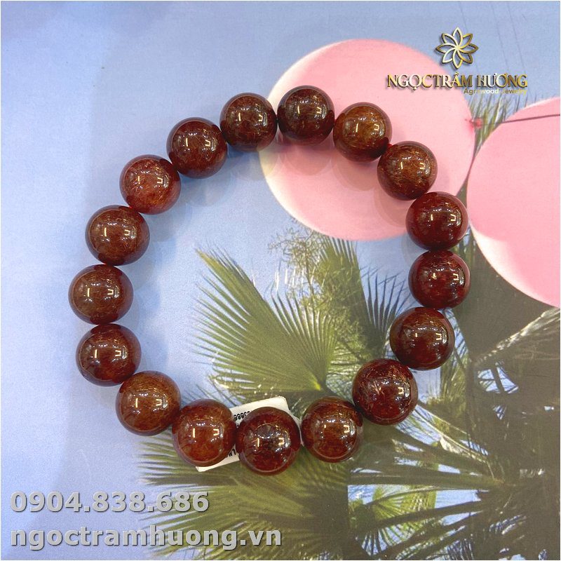 Vòng tay đá Thạch anh tóc nâu 12 li