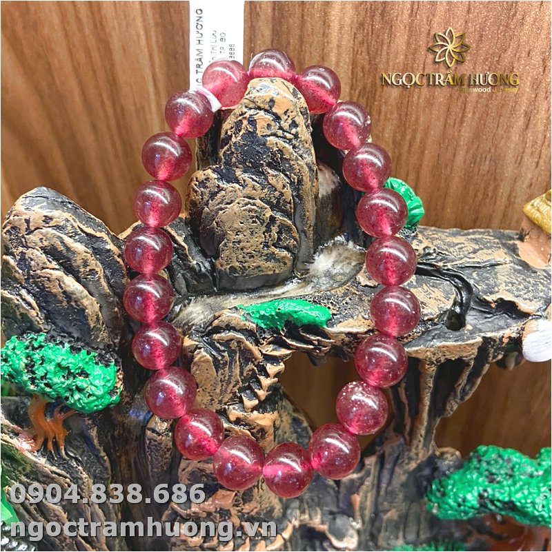 Vòng tay thạch anh dâu hồng 9 li (2)