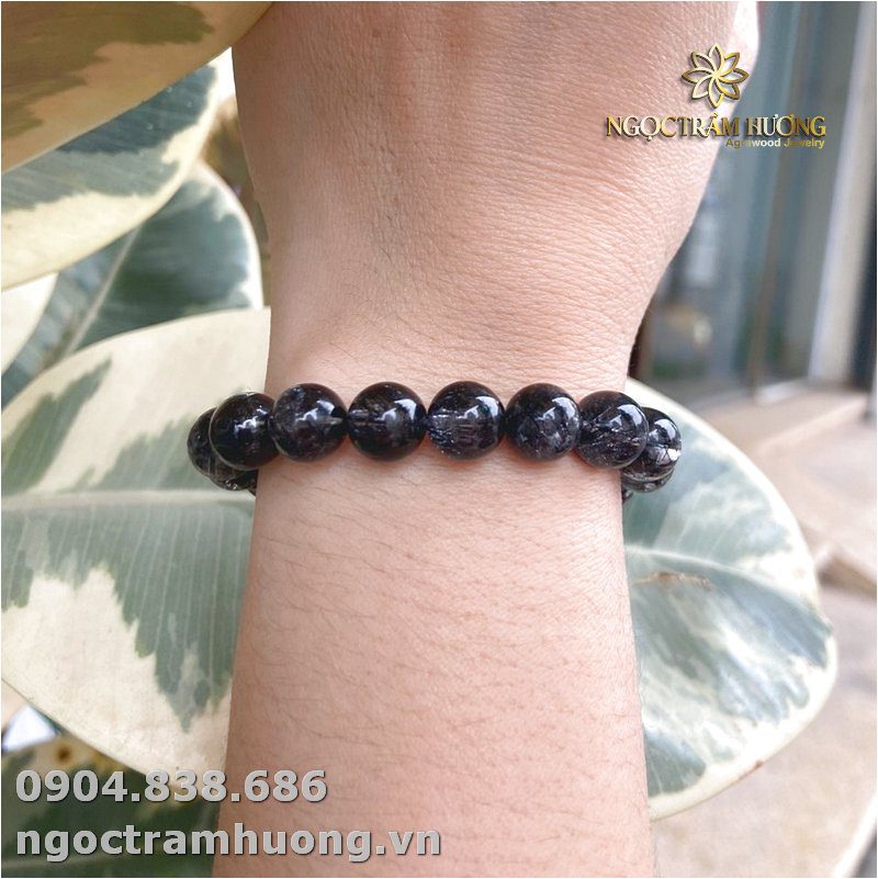 Vòng tay thạch anh tóc đen 10 li (1)