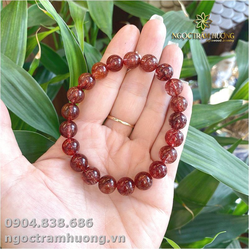 Vòng tay thạch anh tóc đỏ 10 li (1)