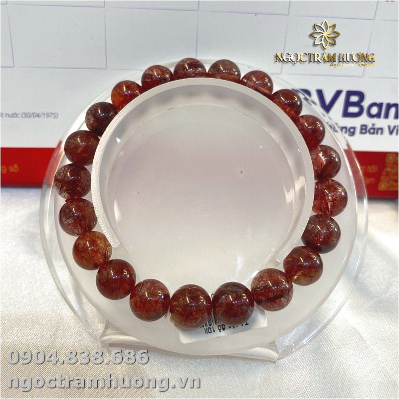 Vòng tay thạch anh tóc đỏ 10 li (1)