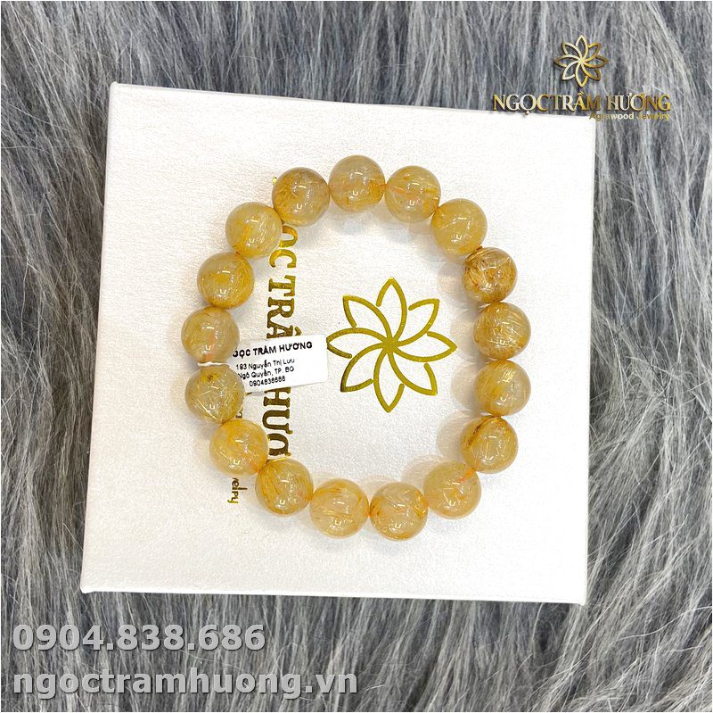 Vòng tay thạch anh tóc vàng 12 li (2)