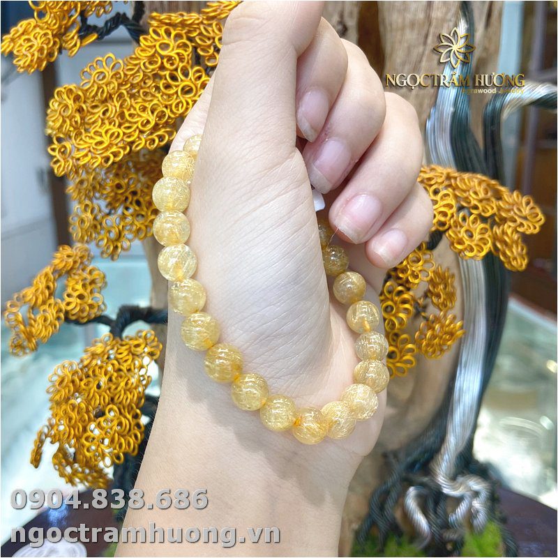 Vòng tay thạch anh tóc vàng 9 li (1)