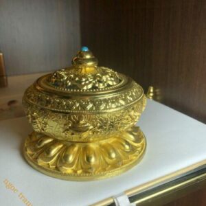 Lư đốt trầm bằng đồng mạ vàng cao cấp