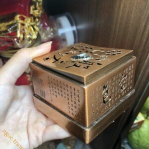 Lư xông trầm dạng hộp vuông cao cấp – Tịnh Agarwood