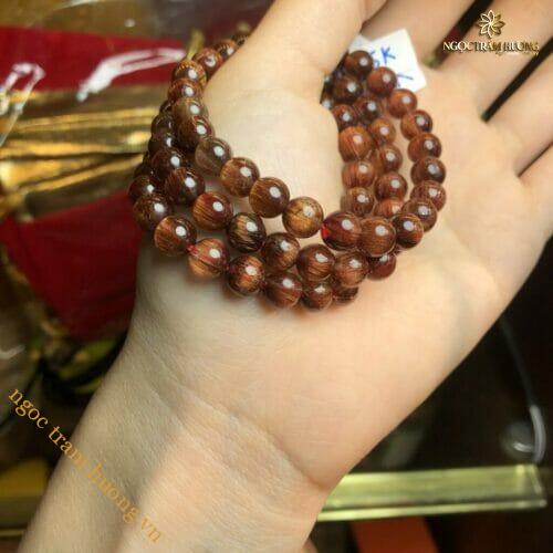 Vòng tay đá Thạch anh tóc nâu đồng trục 6li quấn 3 vòng – Tịnh Agarwood