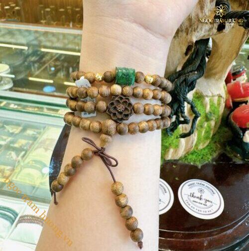 Chuỗi trầm hương Indo 6 li 108 hạt mix charm vàng 24k – Tịnh Agarwood